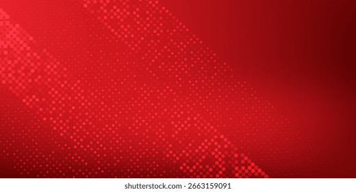 Abstract halftone dots dotted background in red colors presentation poster 