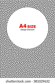 Abstract Halftone Dots Frame. Circle Background. A4 size, a4 format. Vector illustration 