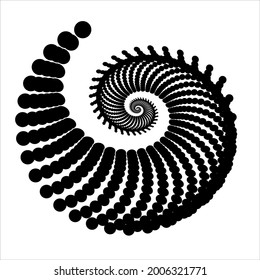 Abstrakte Halftonpunkte. Geometrisches punktes Spiralbild. einfarbiger Hintergrund. Design-Element für Drucke, Webseiten, Vorlagen, Logos und Textilmuster.