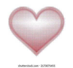 Abstract halftone dots heart shape.