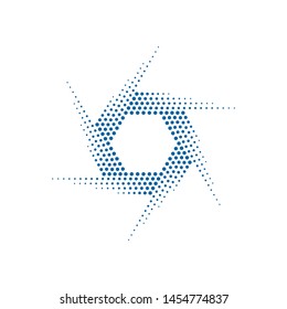 Abstract Halftone Dots Hexagon logo for Photography technology business health company design element with modern high end look