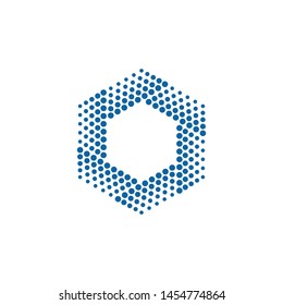 Abstract Halftone Dots Hexagon logo for Photography technology business health company design element with modern high end look