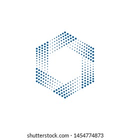 Abstract Halftone Dots Hexagon logo for Photography technology business health company design element with modern high end look