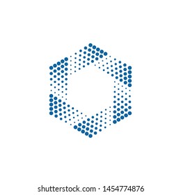 Abstract Halftone Dots Hexagon logo for Photography technology business health company design element with modern high end look