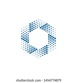 Abstract Halftone Dots Hexagon logo for Photography technology business health company design element with modern high end look