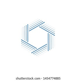 Abstract Halftone Dots Hexagon logo for Photography technology business health company design element with modern high end look