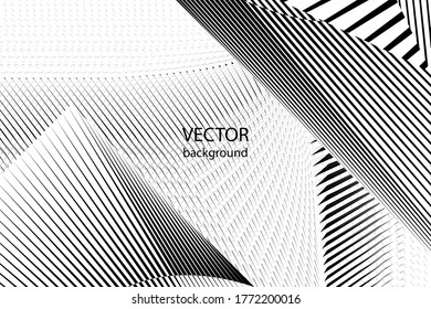 Abstract halftone dots and lines background, geometric dynamic pattern, vector modern design texture for card, banner, cover, poster, decoration.