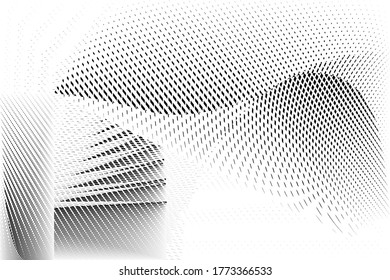 Abstract halftone dots and lines background, geometric dynamic pattern, vector modern design texture for card, cover, poster, decoration.