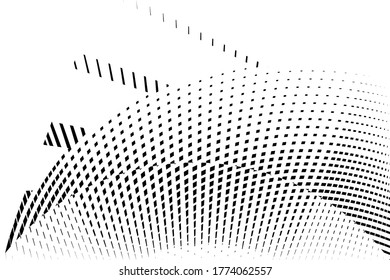 Abstract halftone dots and lines background, geometric dynamic pattern, vector modern design texture for card, flyer, cover, poster, decoration.