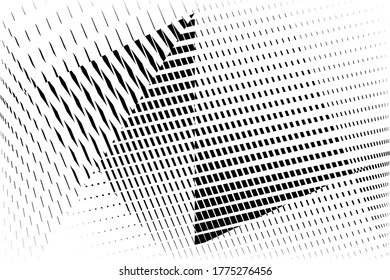 Abstract halftone dots and lines background, geometric dynamic pattern, vector modern design texture for card, cover, poster, decoration.
