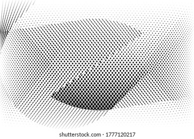 Abstract halftone dots and lines background, geometric dynamic pattern, vector modern design texture for card, cover, poster, decoration.
