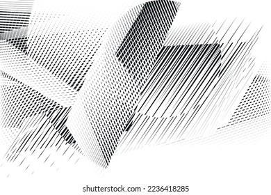 fondo de líneas y puntos de medio tono abstracto, patrón dinámico geométrico, textura de diseño moderno vectorial
