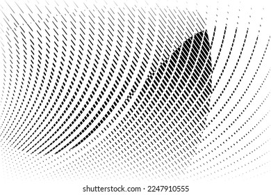 abstract halftone dots and lines background, creative geometric dynamic pattern, vector modern design black and white texture