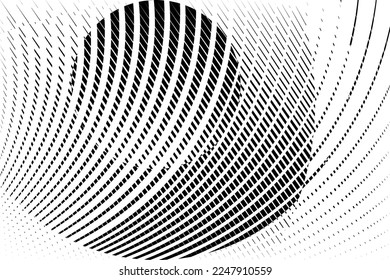 abstract halftone dots and lines background, creative geometric dynamic pattern, vector modern design black and white texture