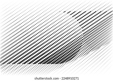 abstract halftone dots and lines background, geometric dynamic pattern, vector black and white texture
