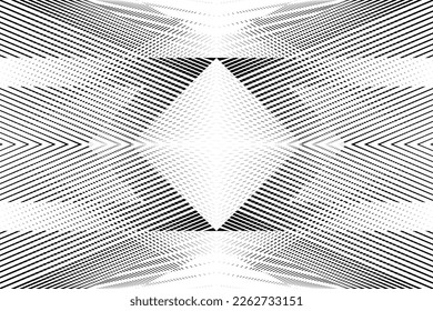 abstrakter Halfone-Punkte und -Linien-Hintergrund, geometrisches dynamisches Muster, Vektorgrafik-Dekoration