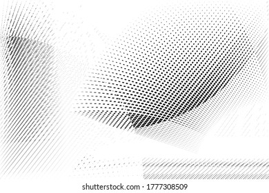 Abstrakte Halftonpunkte und Linien heller Hintergrund, geometrisches dynamisches Muster, Vektordesign-Struktur für Karte, Deckel, Poster, Dekoration.