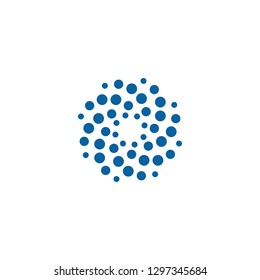 Abstract halftone dots logo for technology business health company