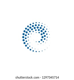 Abstract halftone dots logo for technology business health company