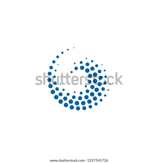 Abstract Halftone Dots Logo Technology Business Stock Vector (Royalty ...