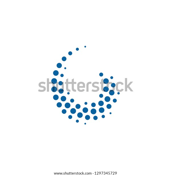 Abstract Halftone Dots Logo Technology Business Stock Vector (Royalty ...