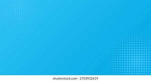 Abstract halftone dots on blue background. Comic pop art style blank layout. Template design for comic book, presentation, sale or web banner. Vector