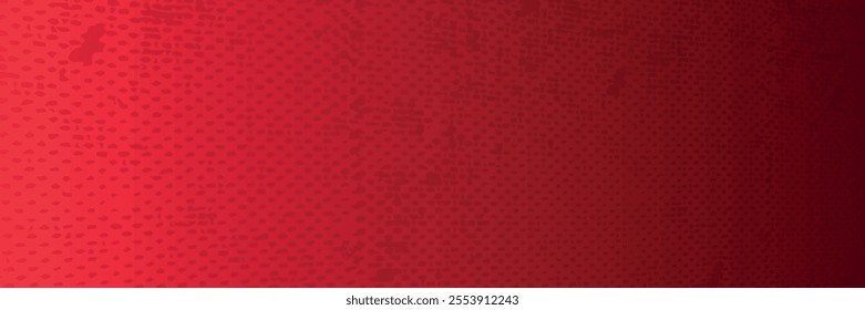 Abstract halftone dots on dotted background in modern red color, vector.