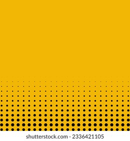 abstract halftone dots on a yellow backdrop to enhance the retro themed design