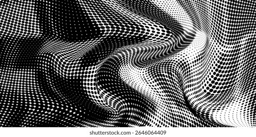 Abstract halftone dots. Halftone dots pattern. Black and white minimal abstract background.
