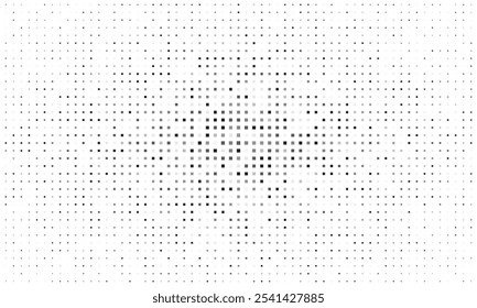 abstract halftone dots pattern decorative. black and whit square dynamic symbol monochrome dots halftone on white background