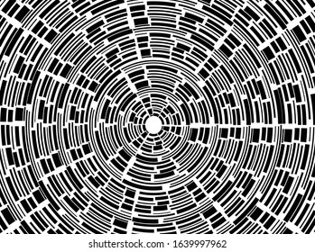 Abstract halftone dots in spiral form. Geometric dotted shape. Monochrome background. Design element for prints, web pages, template