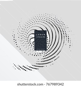 Abstract Halftone Dots Swirl Style Effect Background