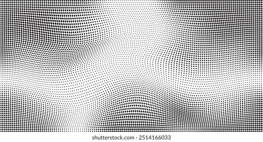Fundo de textura de pontos de meio-tom abstrato. Fundo preto e branco grunge.