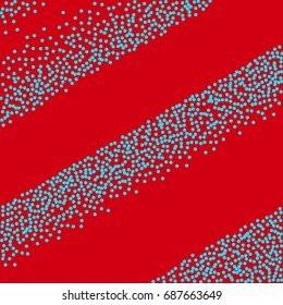 Abstract Halftone dots. White dots on red background. Engraving Pattern For Your Design. Vector Dotwork Illustration.
