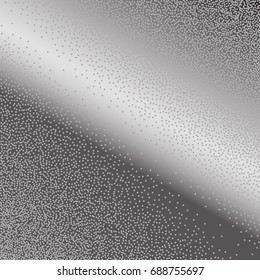 Abstract Halftone dots. White dots on Dark background. Engraving Pattern For Your Design. Vector Dotwork Illustration.