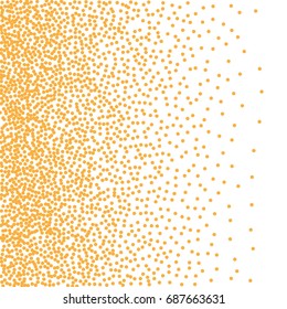 Abstract Halftone dots. Yellow dots on white background. Engraving Pattern For Your Design. Vector Dotwork Illustration.