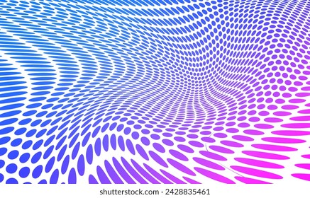 Abstract halftone dotted background. Beautiful wave pattern of dots. Modern stylish pop art. Abstract dotted graphic background for posters, websites, business cards, covers, layouts. Vector EPS10.