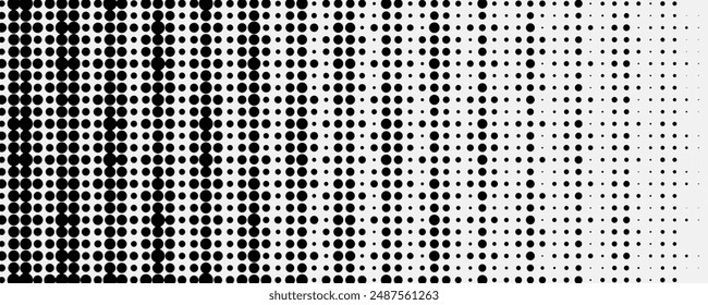 Abstract halftone dotted background. Black polka dot pattern vector. Halftone texture with dots print. Black and White victor illustration