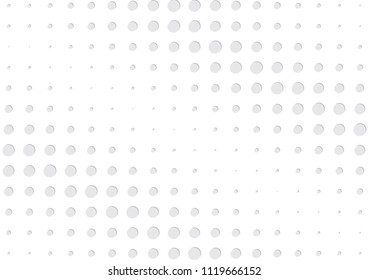 Abstract halftone dotted background. Futuristic grunge pattern, dot, circles, shadow.  Gray modern optical pop art texture for posters, sites, business cards, cover, labels mock-up, vintage stickers
