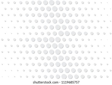 Abstract halftone dotted background. Futuristic grunge pattern, dot, circles, shadow.  Gray modern optical pop art texture for posters, sites, business cards, cover, labels mock-up, vintage stickers
