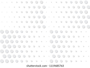 Abstract halftone dotted background. Futuristic grunge pattern, dot, circles, shadow.  Gray modern optical pop art texture for posters, sites, business cards, cover, labels mock-up, vintage stickers