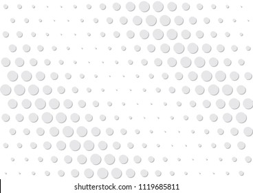 Abstract halftone dotted background. Futuristic grunge pattern, dot, circles, shadow.  Gray modern optical pop art texture for posters, sites, business cards, cover, labels mock-up, vintage stickers