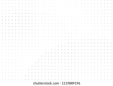 Abstract halftone dotted background. Futuristic grunge pattern, dot, circles, shadow.  Gray modern optical pop art texture for posters, sites, business cards, cover, labels mock-up, vintage stickers