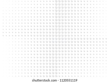 Abstract halftone dotted background. Futuristic grunge pattern, dot, circles, shadow.  Gray modern optical pop art texture for posters, sites, business cards, cover, labels mock-up, vintage stickers