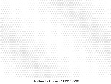 Abstract halftone dotted background. Futuristic grunge pattern, dot, circles, shadow.  Gray modern optical pop art texture for posters, sites, business cards, cover, labels mock-up, vintage stickers