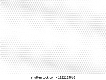 Abstract halftone dotted background. Futuristic grunge pattern, dot, circles, shadow.  Gray modern optical pop art texture for posters, sites, business cards, cover, labels mock-up, vintage stickers