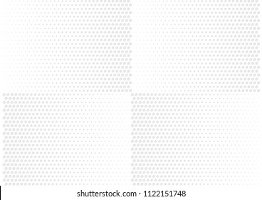 Abstract halftone dotted background. Futuristic grunge pattern, dot, circles, shadow.  Gray modern optical pop art texture for posters, sites, business cards, cover, labels mock-up, vintage stickers