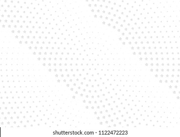 Abstract halftone dotted background. Futuristic grunge pattern, star, circles, shadow.  Gray modern optical pop art texture for posters, sites, business cards, cover, labels mock-up, vintage stickers