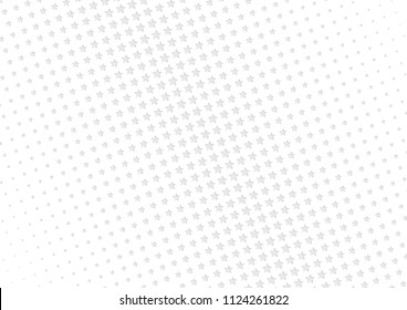 Abstract halftone dotted background. Futuristic grunge pattern, star, circles, shadow.  Gray modern optical pop art texture for posters, sites, business cards, cover, labels mock-up, vintage stickers