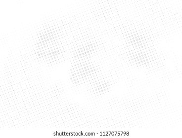 Abstract halftone dotted background. Futuristic grunge pattern, star, circles, shadow.  Gray modern optical pop art texture for posters, sites, business cards, cover, labels mock-up, vintage stickers